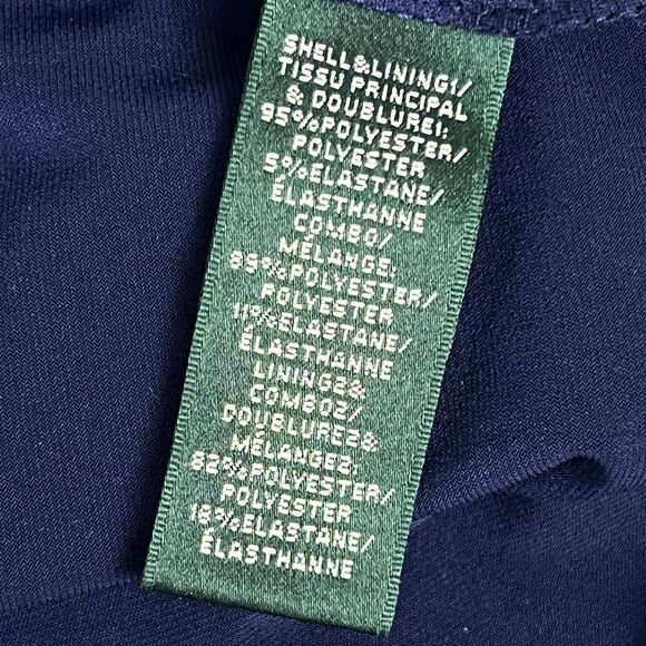 Lauren Ralph Lauren Blue Sequin Cocktail Dress Sheath Long Sleeve Ruched Skirt L - Picture 16 of 16